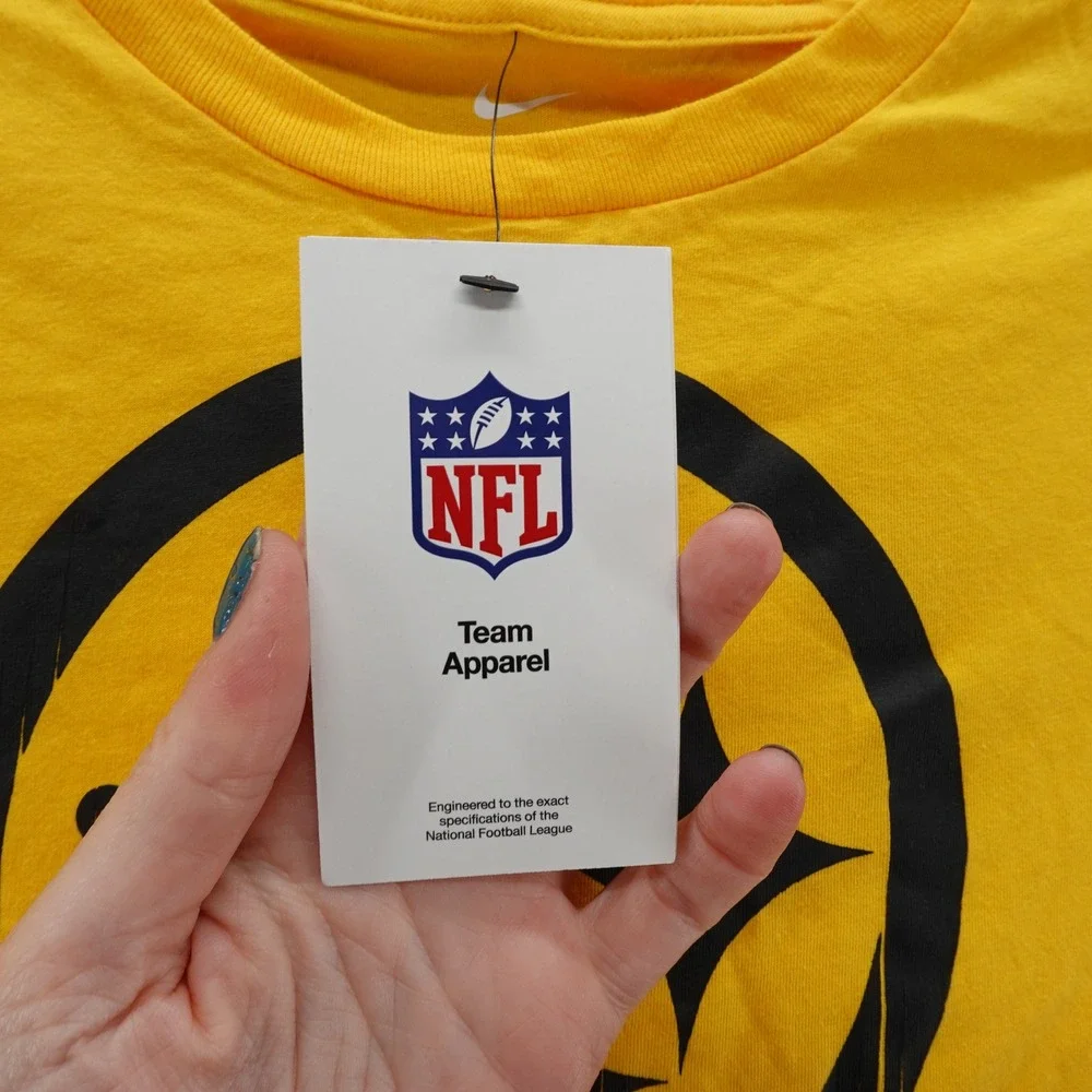 Nike Kids Pittsburgh Steelers NFL Graphic T-Shirt Yellow‎ Size M NEW